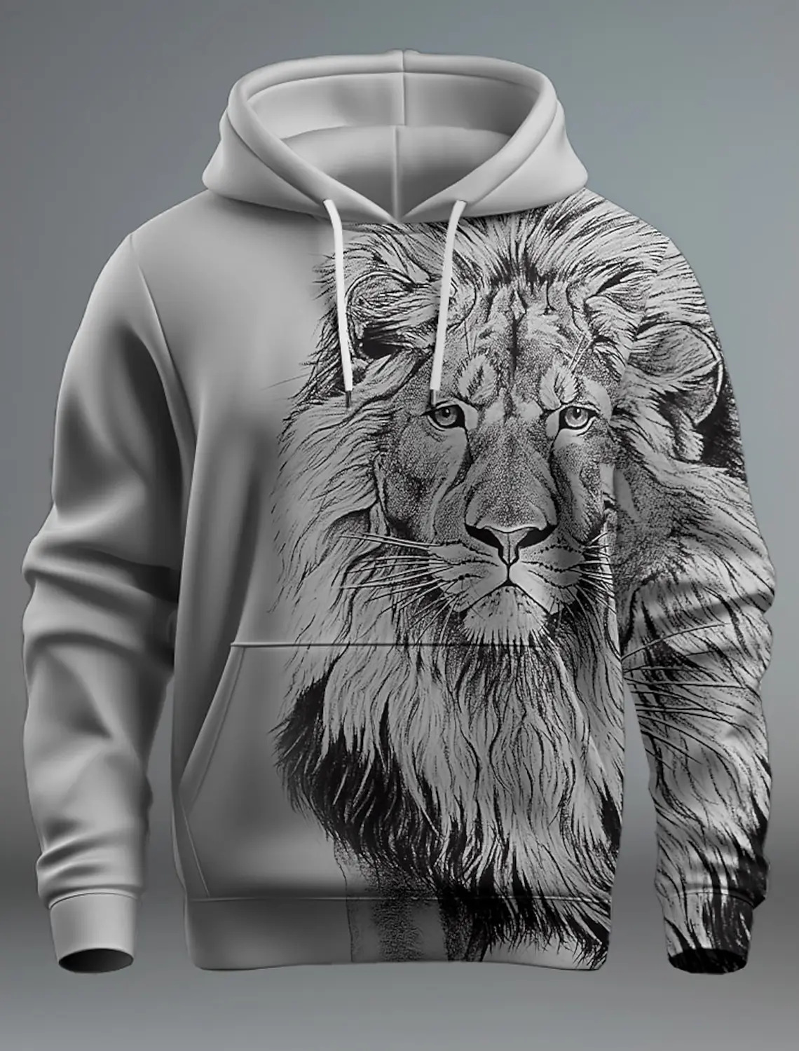 Leonidas - Stoere Hoodie met Leeuwdesign voor Mannen