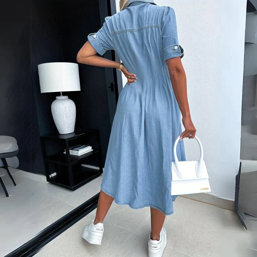 Elise - Trendy Denim Jurk voor een Modieuze Look