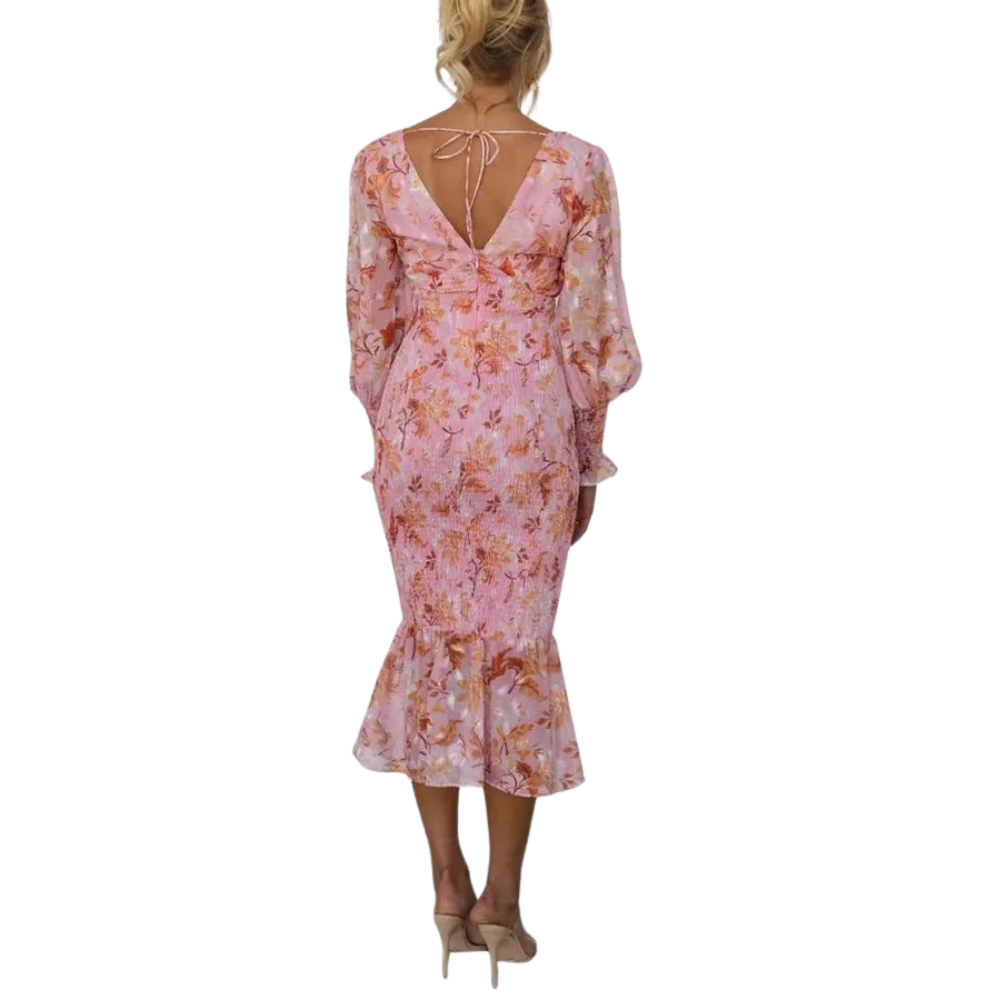 Brena | Dames Midi Bloemen Jurk
