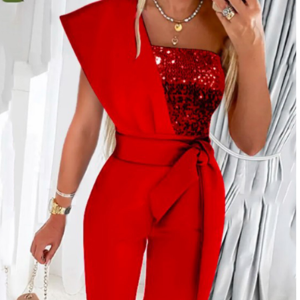 Glena | Dames Casual Pailletten Jumpsuit