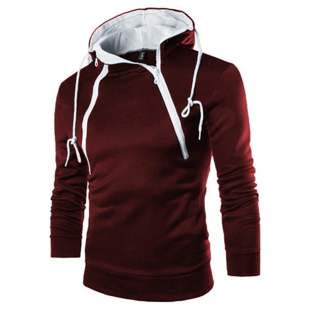 Lorenzo | Heren Lange mouw Hoodie | Dubbele ritssluiting