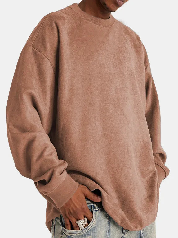 Faylor - Luxe suède sweater met lange mouwen voor hem