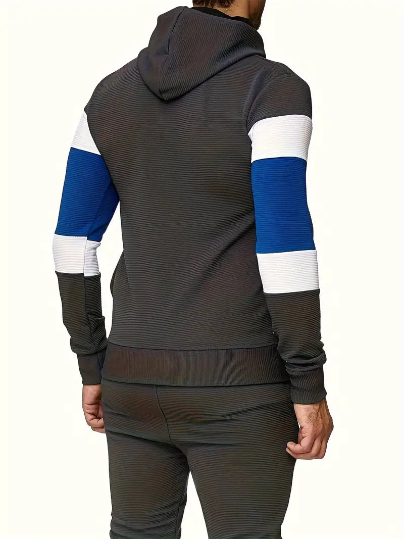 Fabian - Trendy Kleurblok Hoodie voor Heren