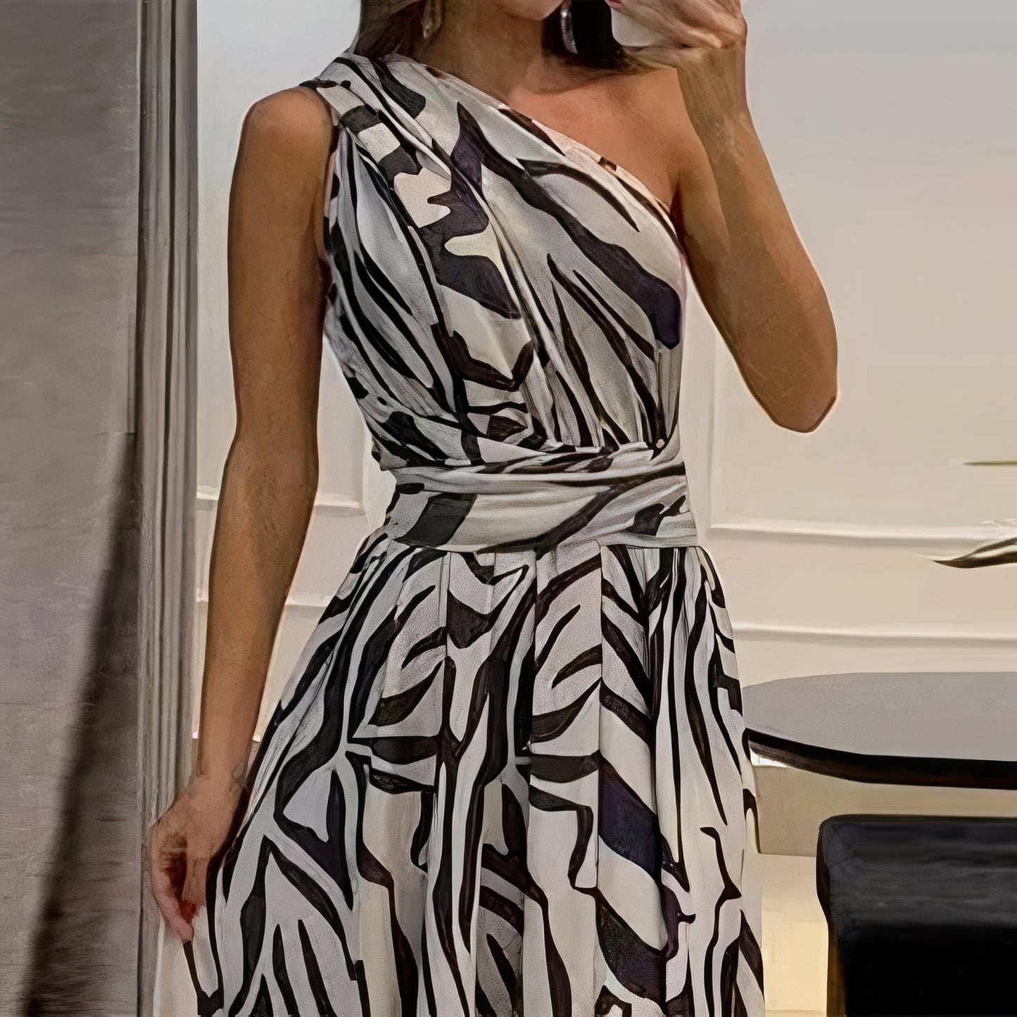 Bibi - Elegante lange jurk met print voor dames