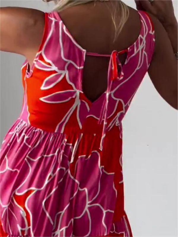 Fleuria- Stijlvolle jurk met Bloemenprint
