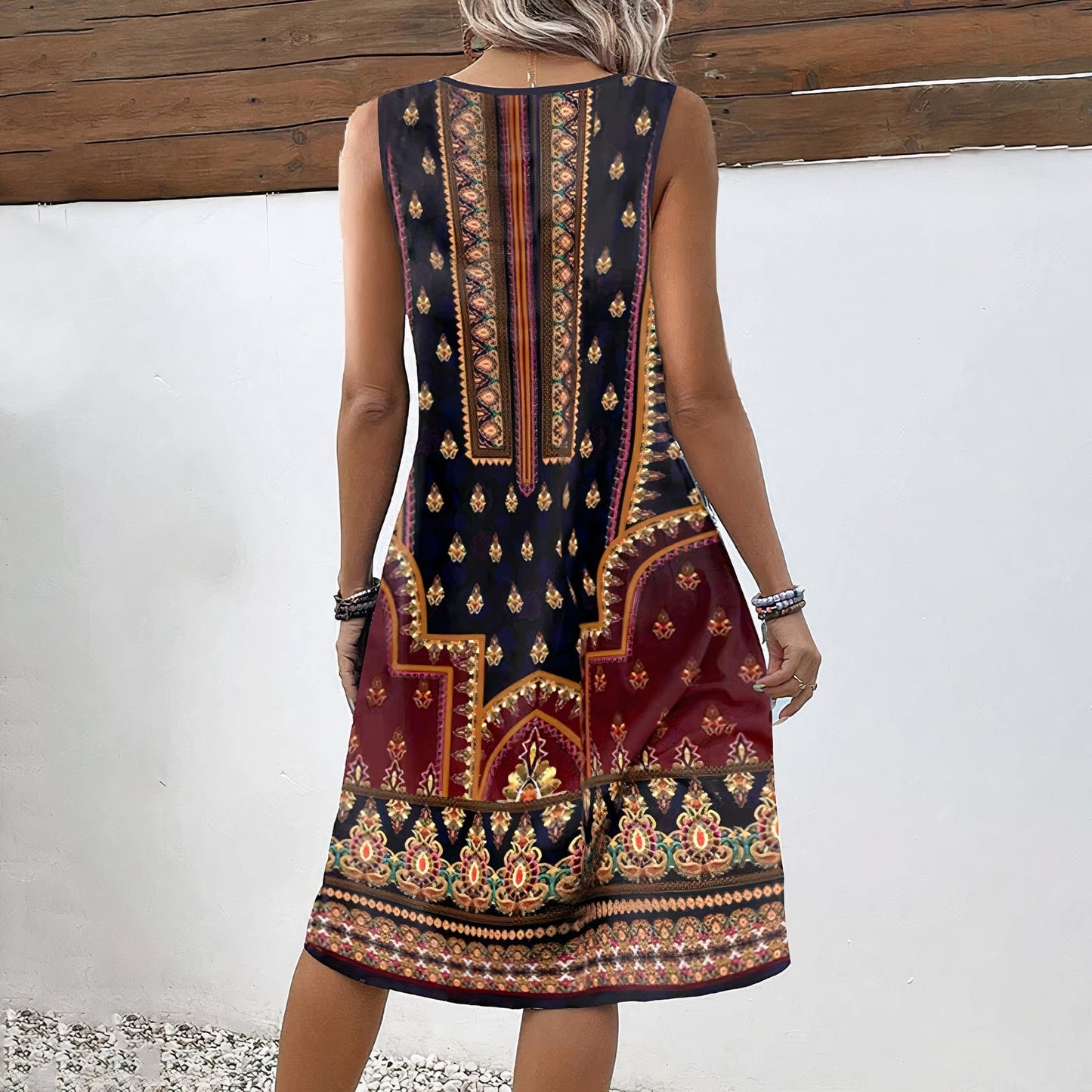 Lara - Boho Chic Mouwloze Jurk