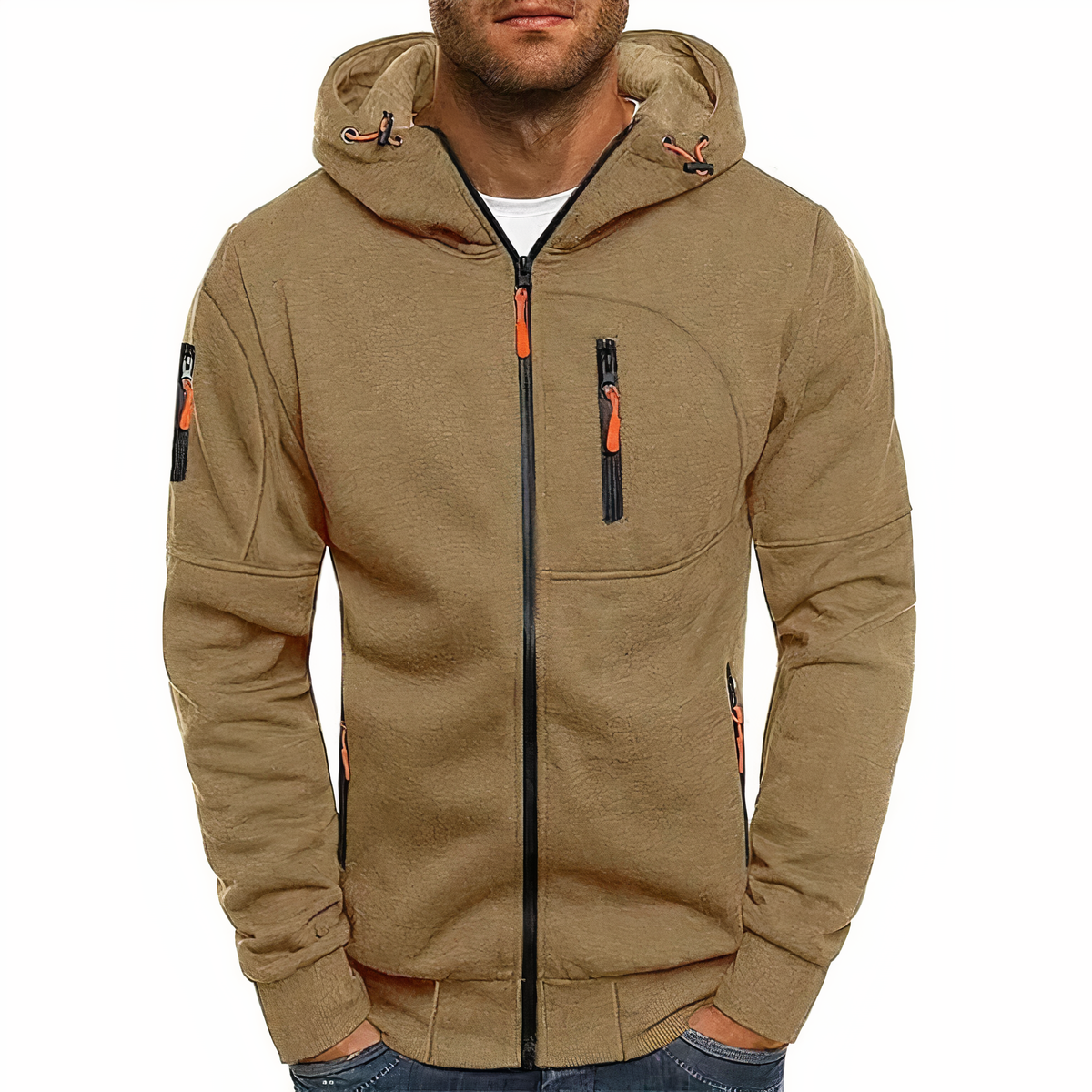 Lexis - Trendy hoodie met rits voor heren