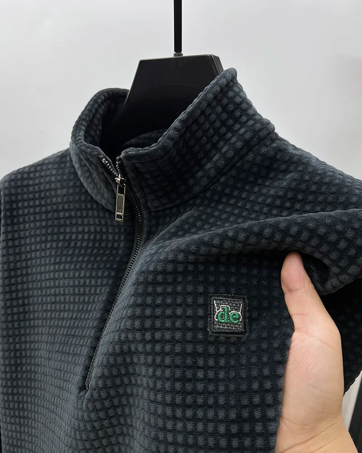 Ludwig - Luxe Fleece-Pullover met Halve Rits