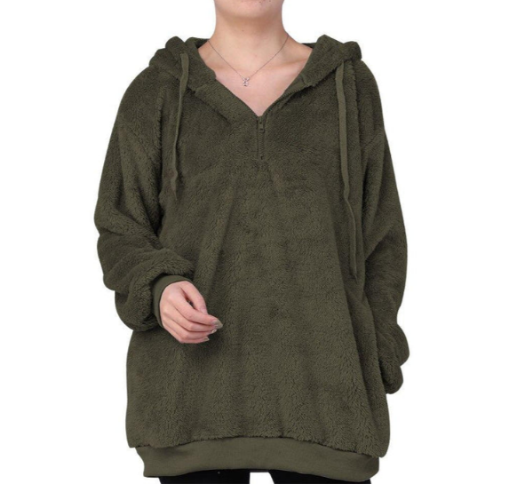 Silvia - Stylish fleece sweatshirt met rits voor dames