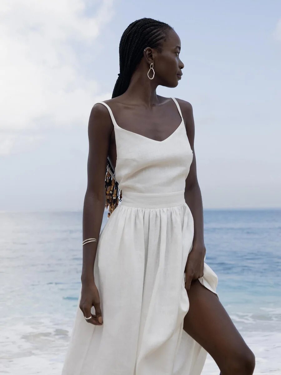 Danielle - Tijdloze Linnen Strandjurk