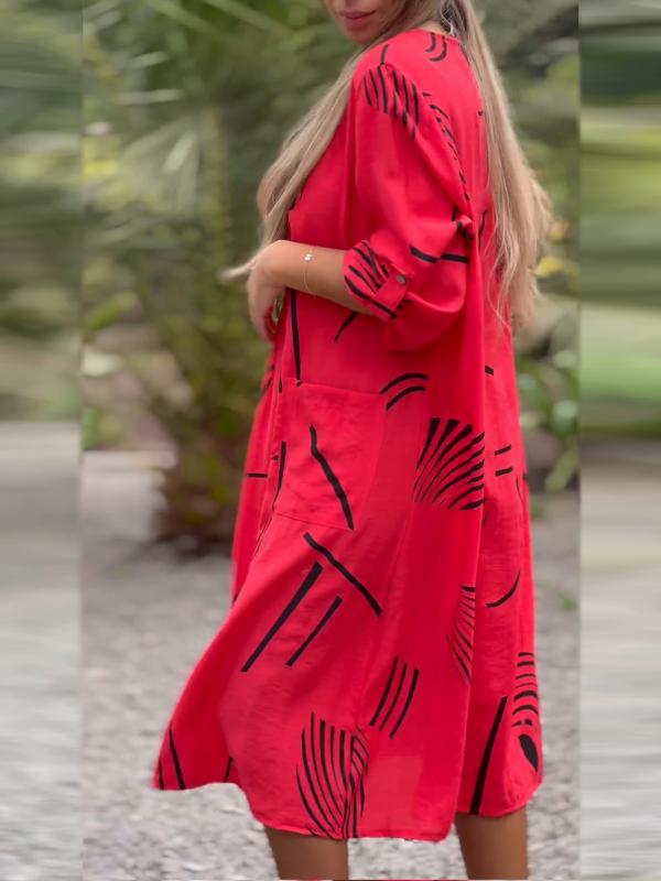 Greet - Elegante Jurk met V-Hals voor Dames