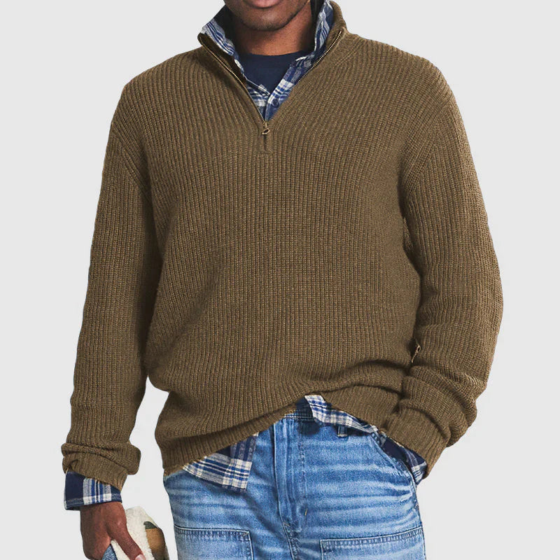 Orson - Stijlvolle business-casual pullover met rits voor heren