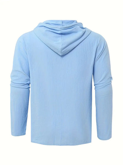 Geert - Casual Kapuzenpullover in Hemdstijl met Knopen