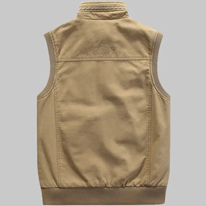 Zeno - Stoer vintage gilet met veelzijdige zakken