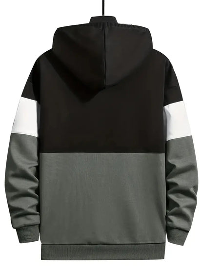 Evert - Trendy Kleurblok Hoodie voor Heren