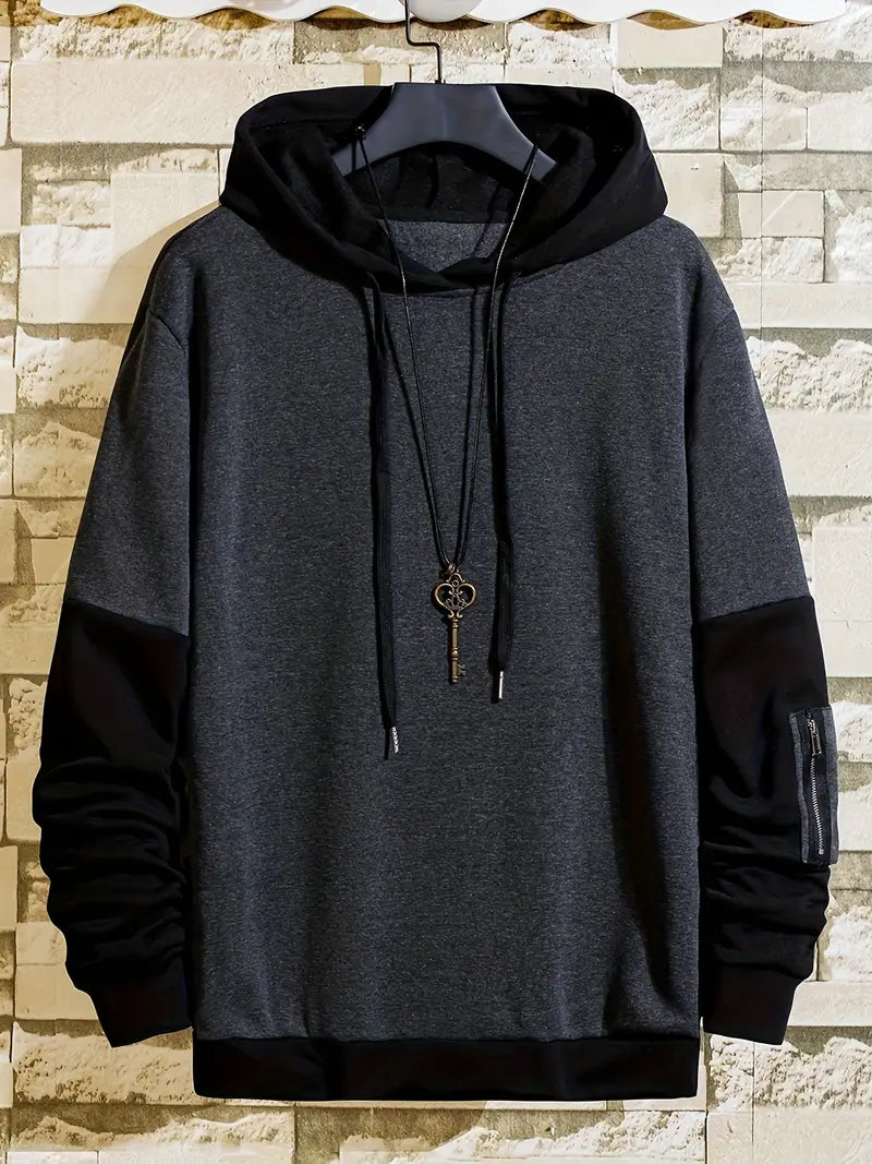 Zirkon - Trendy Kleurblok Hoodie voor Mannen