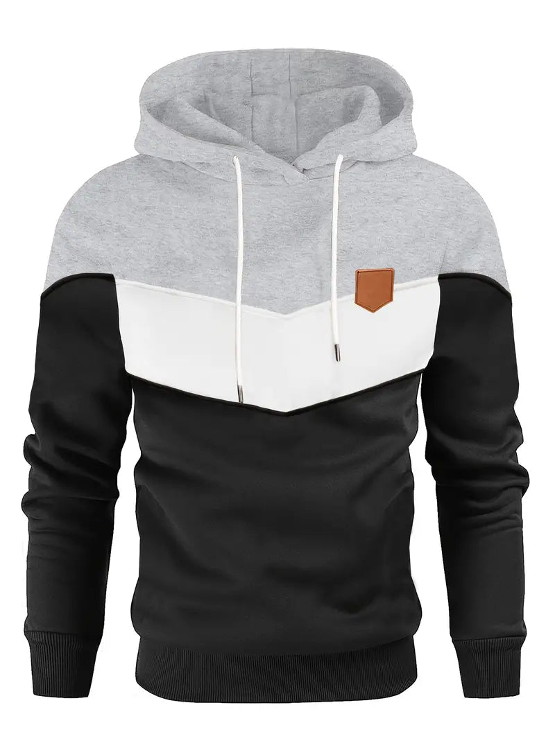 Vento - Stijlvolle kleurblokken hoodie voor heren