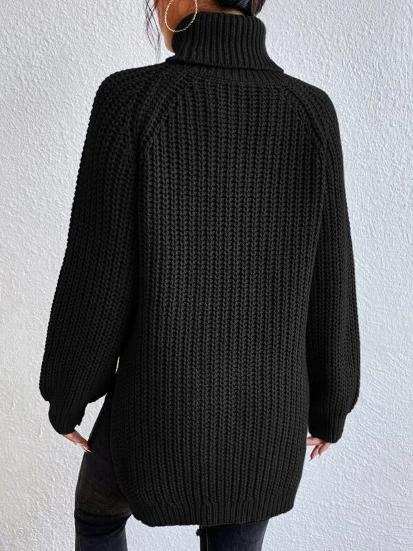 Carena - Stijlvolle Zwarte Rib Rollkragenpullover voor Dames