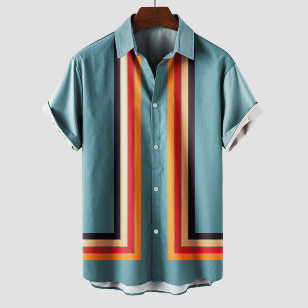 Aron | Heren Retro Shirt | Korte mouw