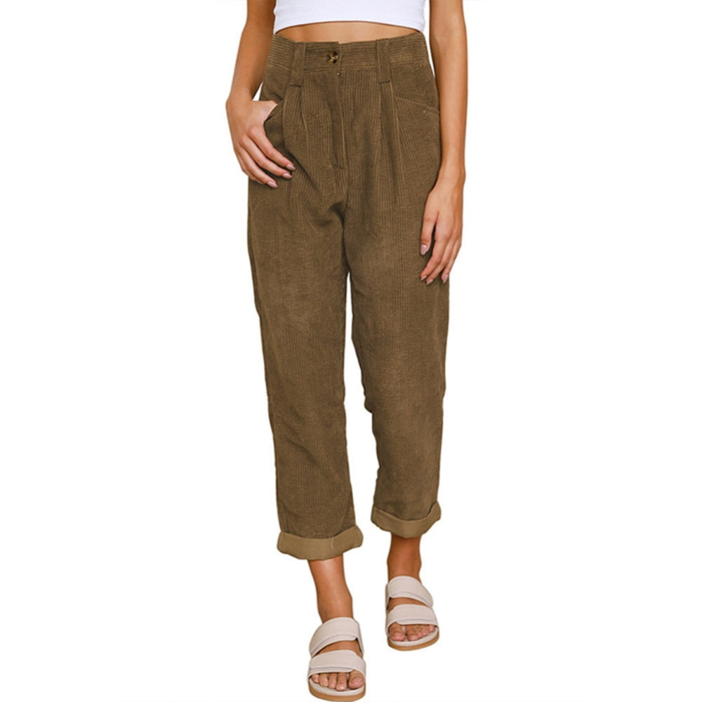 Margota | Dames Corduroy Broek | Hoog Getailleerde
