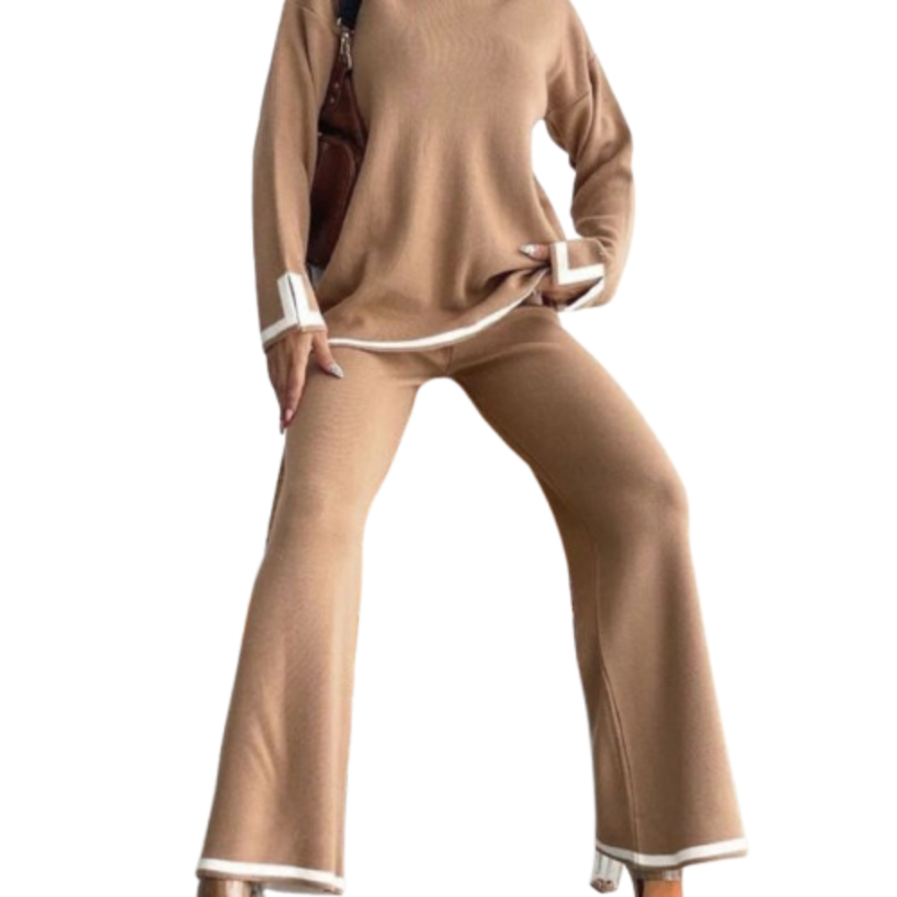 Linda | Dames Twee Stuks Pyjama Set | Brede Pijpen