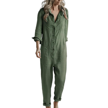 Iona | Dames Lange Mouwen Jumpsuit | Overhemd