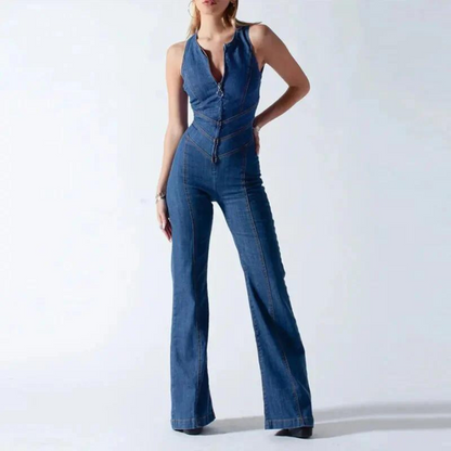 Maxima | Dames Slim Fit Denim Jumpsuit