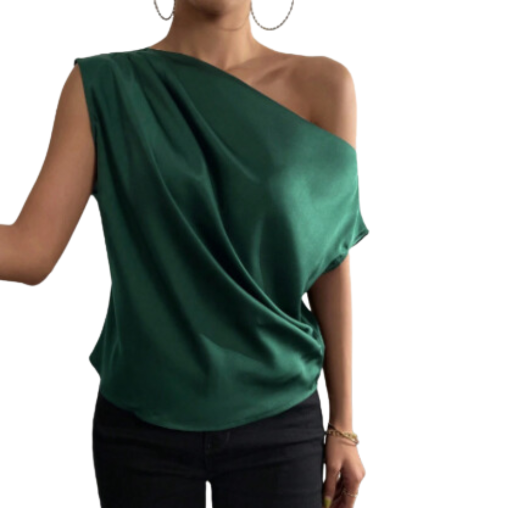 Phillian | Dames Asymmetrisch Nek Blouse | Mouwloos