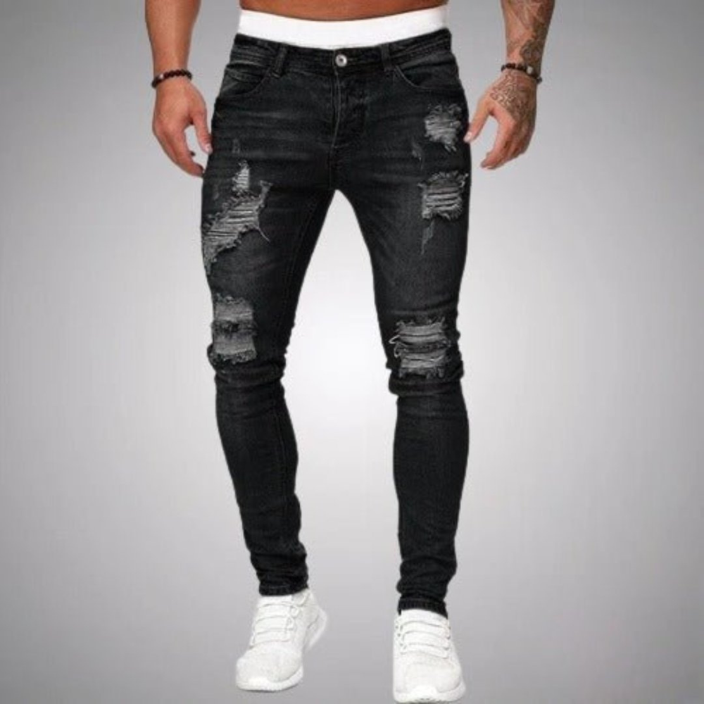 Aniston | Heren Gescheurde Jeans | Slim Fit