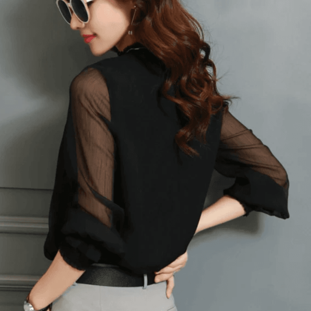 Molly | Dames Chiffon Blouse | Lange mouw