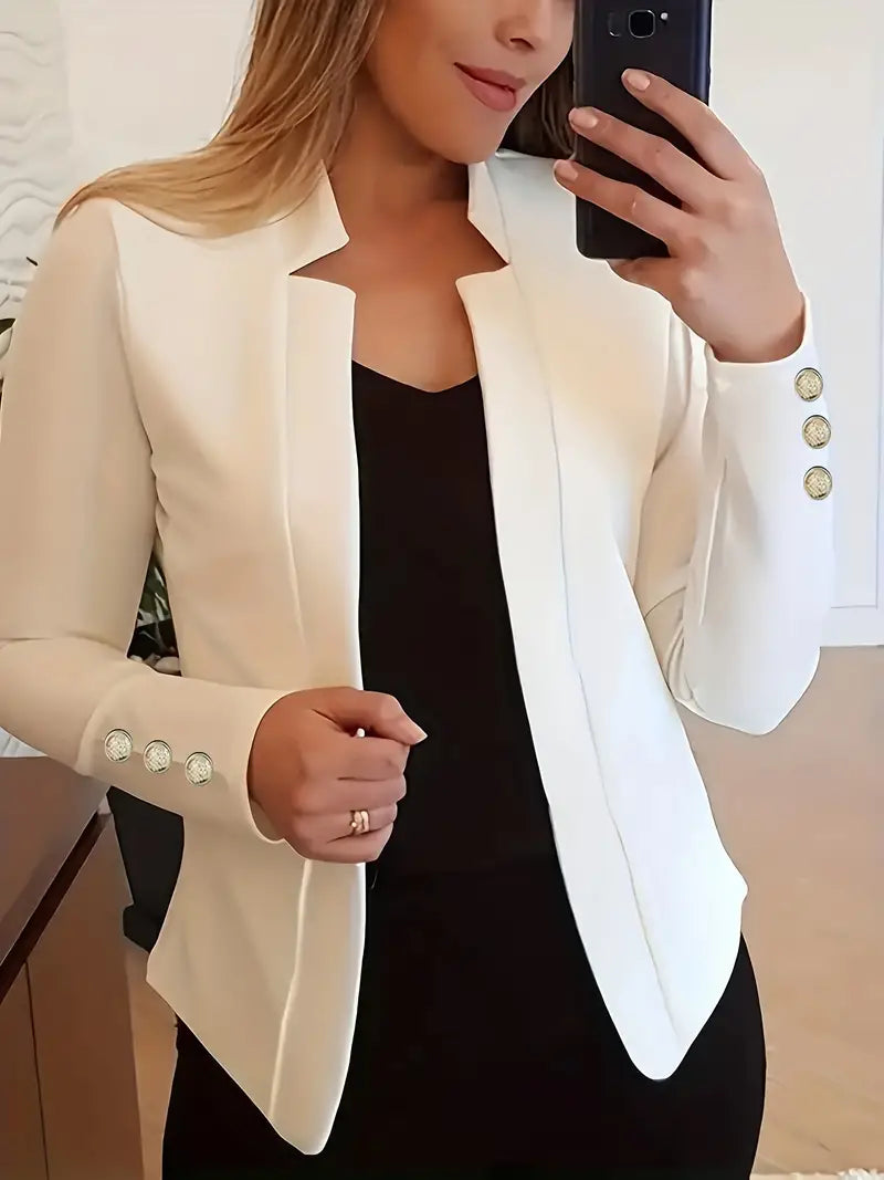 Grete - Stijlvolle lange blazer met open voorkant voor een moderne look