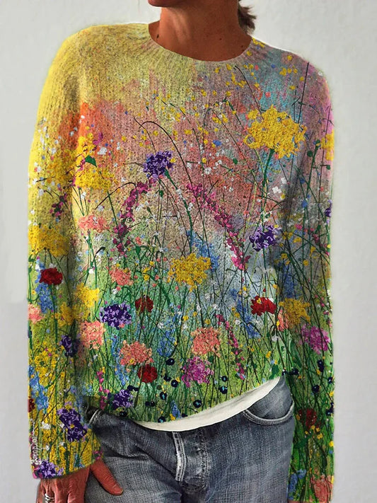 Mariane - Comfortabele kunstpullover met bloemdesign