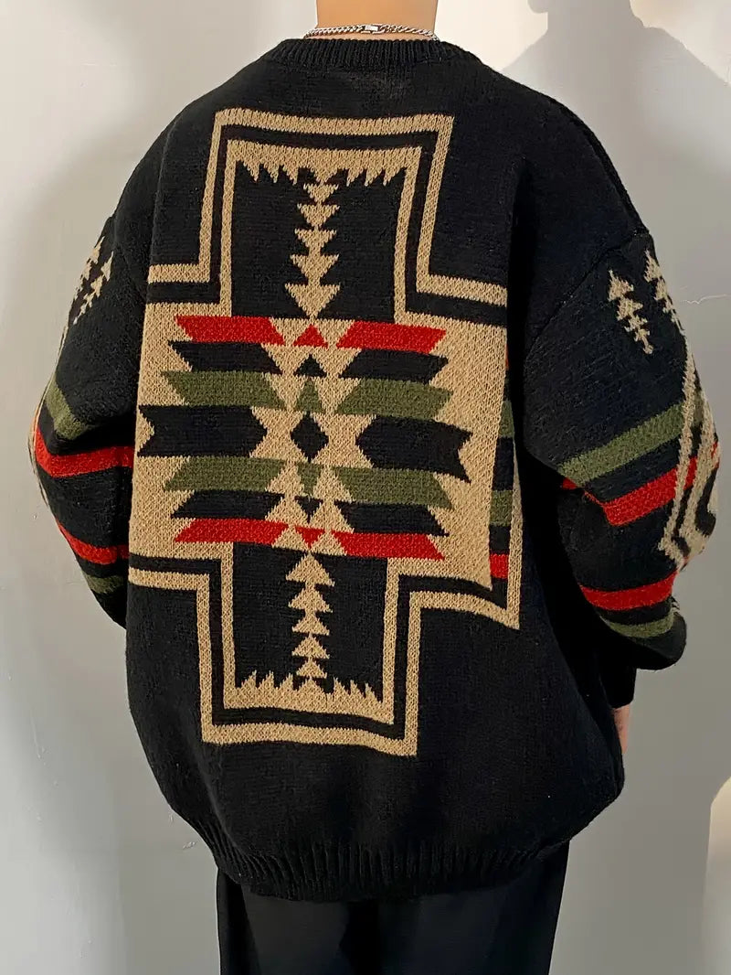 Antonie - Trendy Pullover met Geometrisch Motief voor Mannen