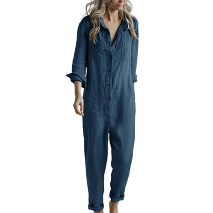 Iona | Dames Lange Mouwen Jumpsuit | Overhemd