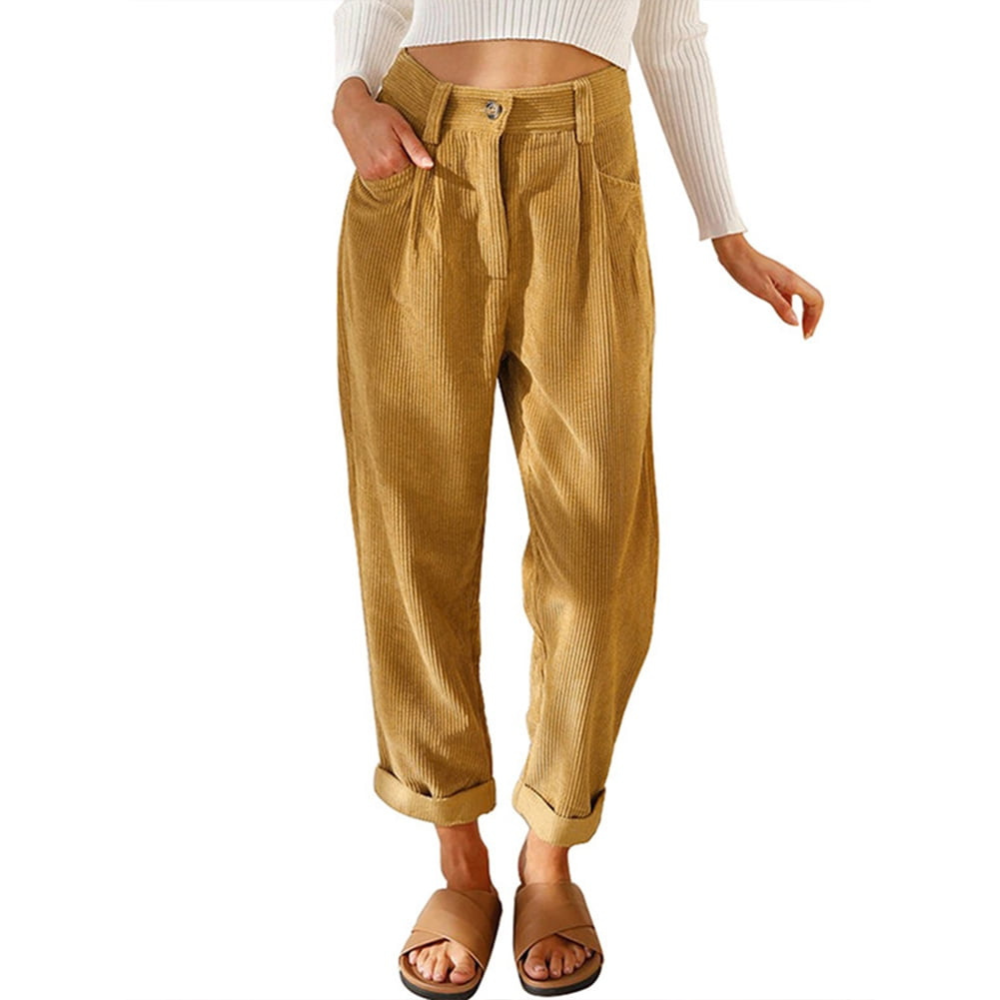 Margota | Dames Corduroy Broek | Hoog Getailleerde