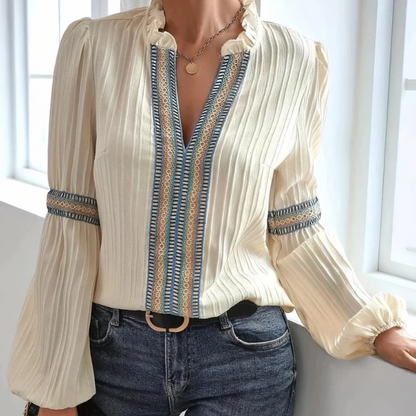 Margot | Dames Lange mouw Blouse | Veter