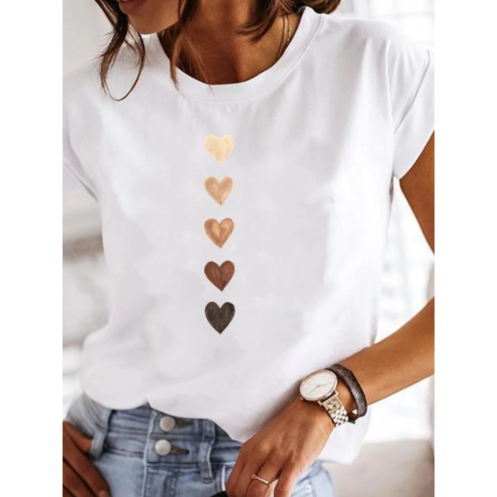 Gemma | Dames Wit T-shirt | Korte mouw