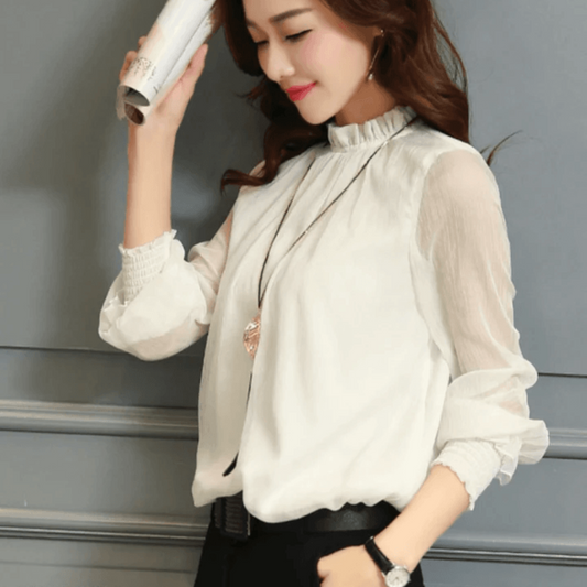 Molly | Dames Chiffon Blouse | Lange mouw