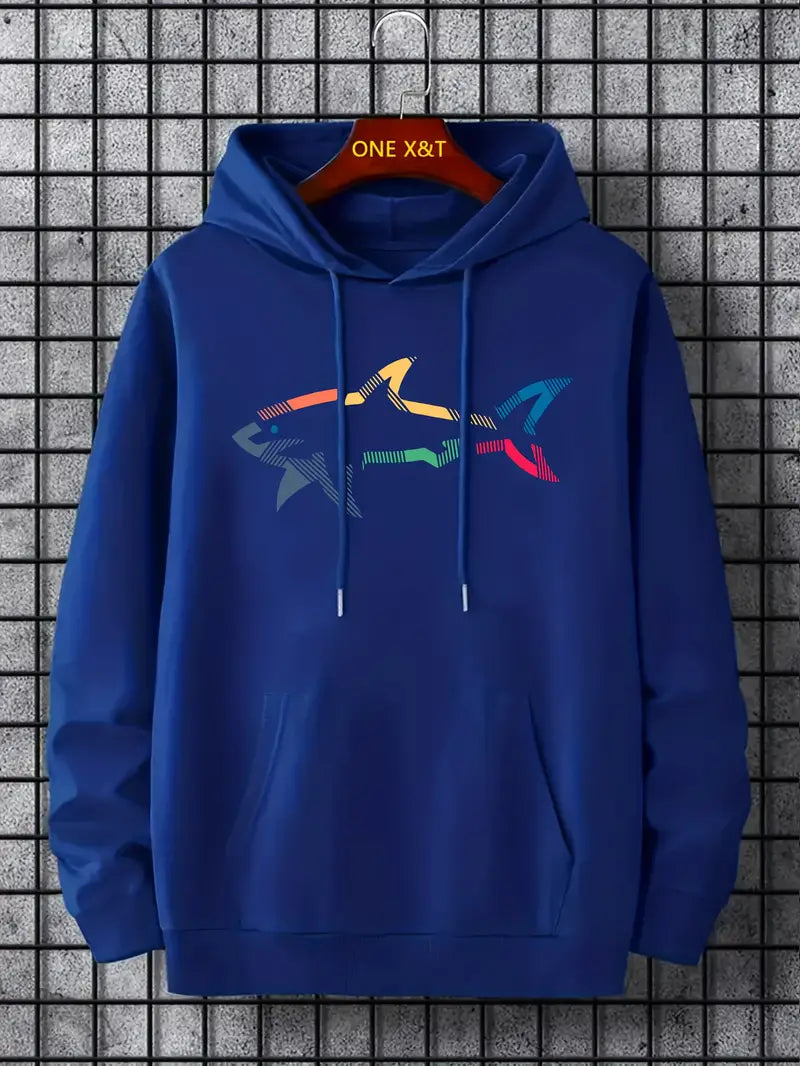 Wave - Trendy hoodie met haai-design voor heren