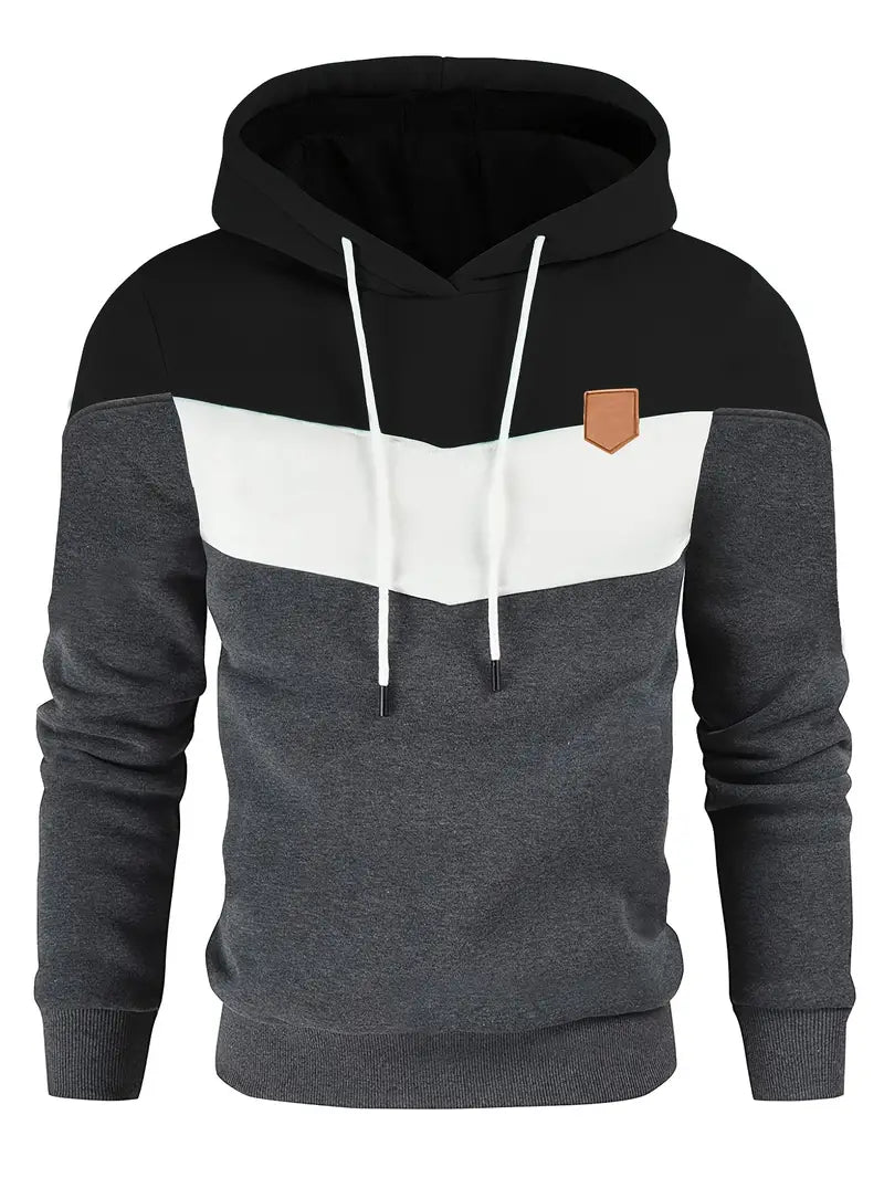 Vento - Stijlvolle kleurblokken hoodie voor heren