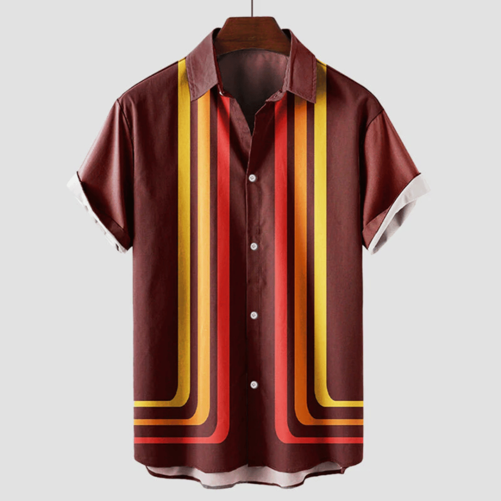 Aron | Heren Retro Shirt | Korte mouw