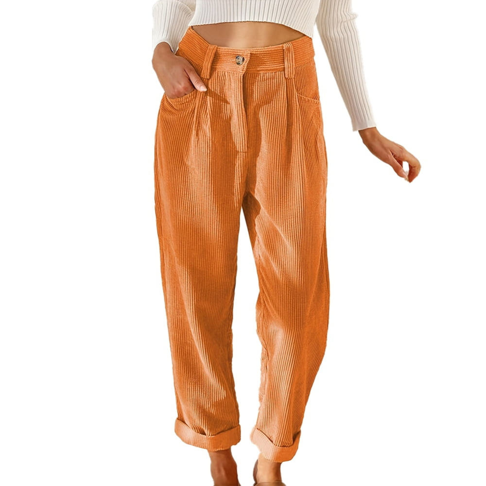 Margota | Dames Corduroy Broek | Hoog Getailleerde