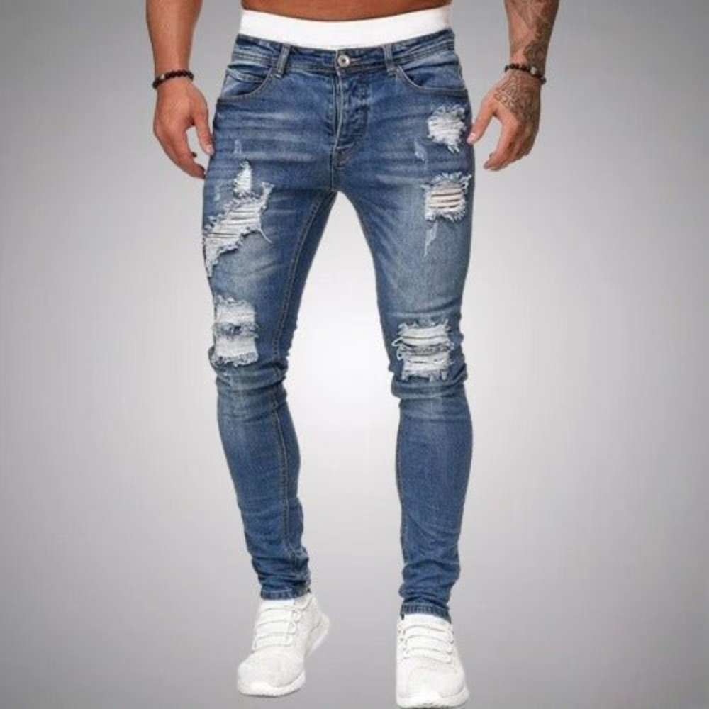 Aniston | Heren Gescheurde Jeans | Slim Fit