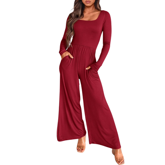 Andi | Dames Brede Pijpen Jumpsuit | Elegant