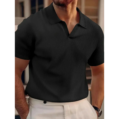 Cedric | Heren Korte Mouw Polo Shirt | V-hals