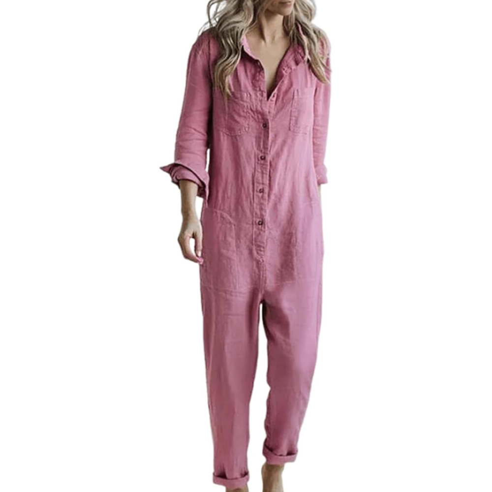 Iona | Dames Lange Mouwen Jumpsuit | Overhemd