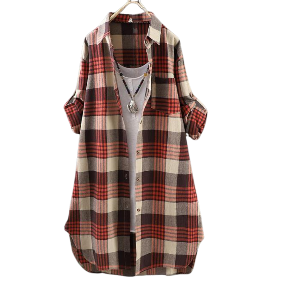 Melanie | Dames Lange mouw Shirt | Plaid