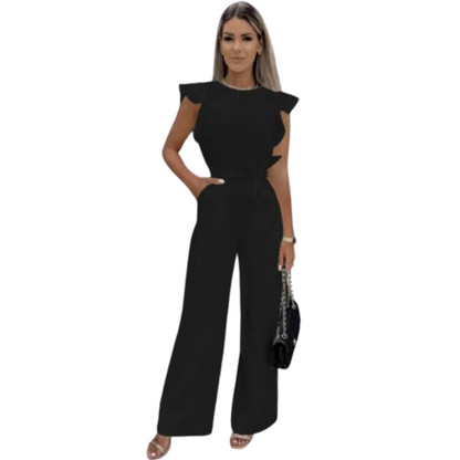 Malen | Dames Wijde Pijpen Jumpsuit