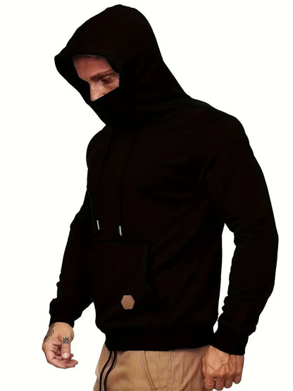 Korbin - Casual Hoodie met Gezichtsbescherming voor Heren