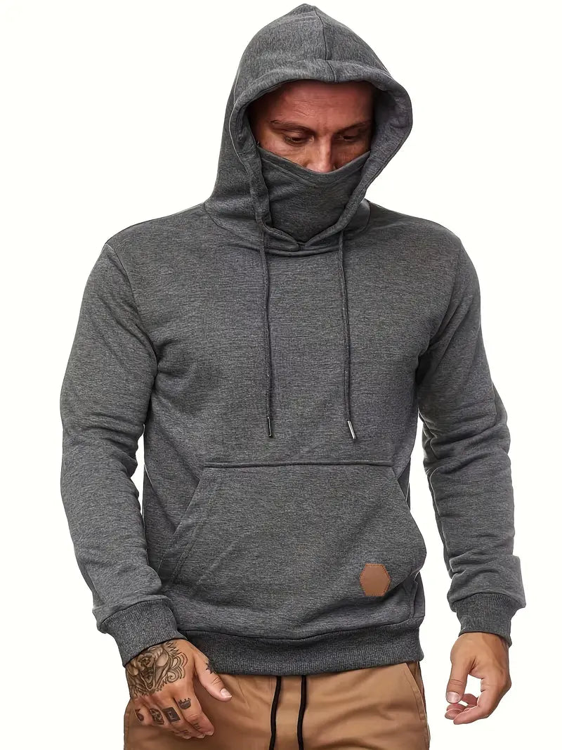 Korbin - Casual Hoodie met Gezichtsbescherming voor Heren